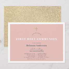 Pink Gold Glitzer Girl Einladung