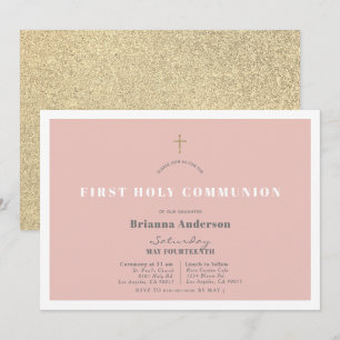 Pink Gold Glitzer Girl Einladung