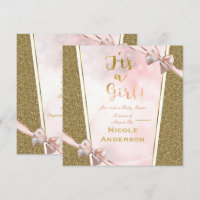 Pink Gold Glitzer Glam Es ist eine Girl Bow Baby D