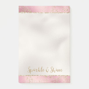 Pink Gold Glitzer Glitz Sparkle Post-it Klebezettel