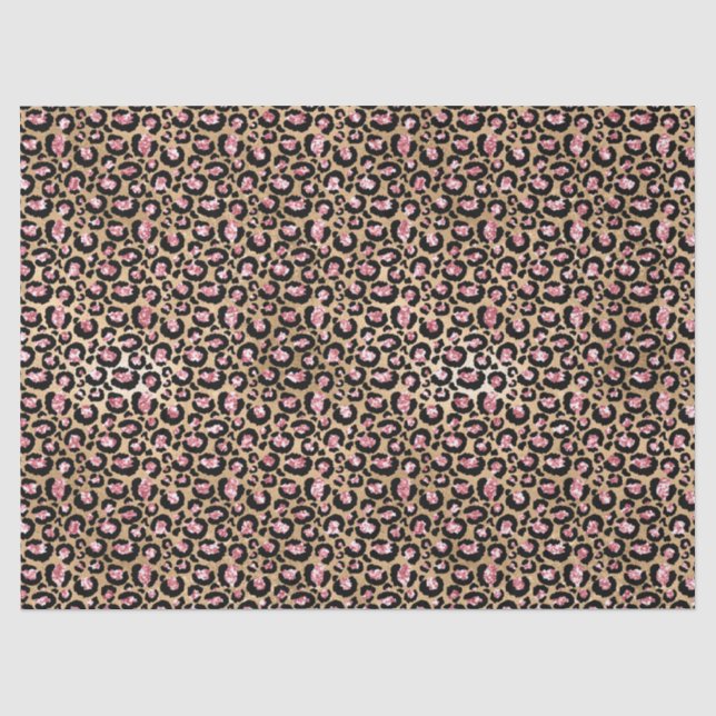 Pink Gold Glitzer Leopard Animal Print  Seidenpapier (Vorderseite)