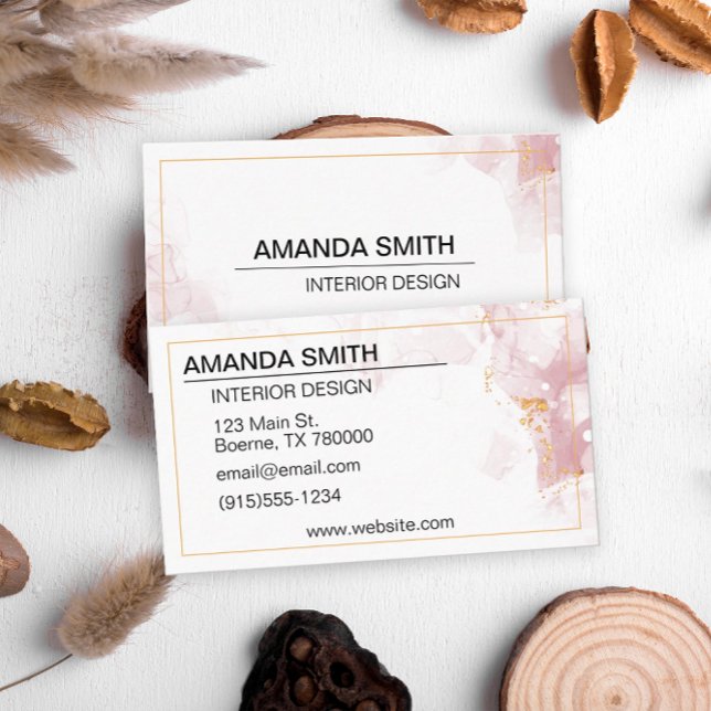 Pink Gold Glitzer Moderner Visitenkarte (Pink glitter business card)