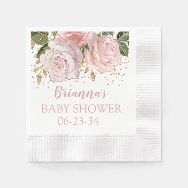 Pink Gold Glitzer Rose Kinderdusche Serviette (Vorderseite)
