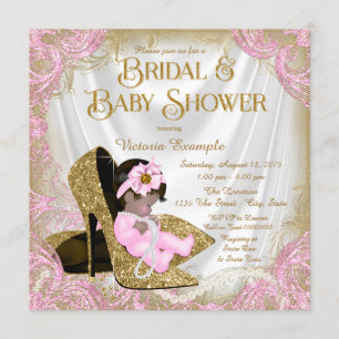 Pink Gold Glitzer Schuhpearl Bridal Babydusche Einladung