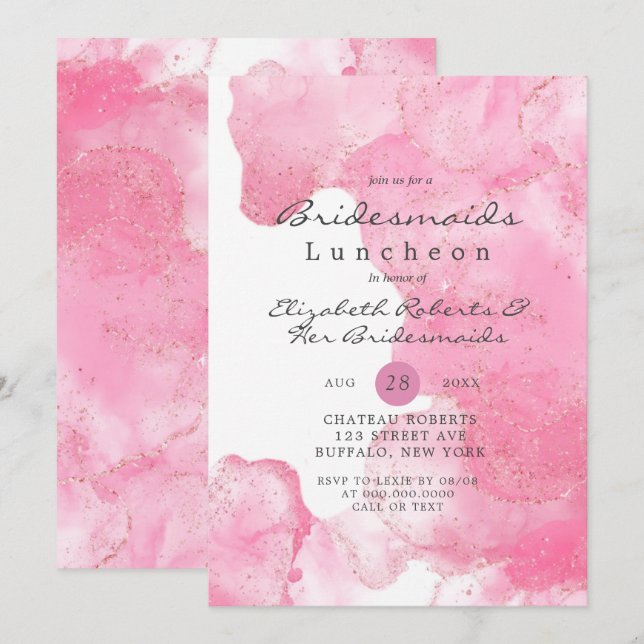 Pink Gold Glitzer Smoke Bridesmaids Luncheon (Vorne/Hinten)