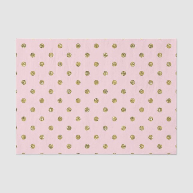 Pink & Gold Glitzer Sparkle Polka Docht Chic Party Seidenpapier (Vorderseite)