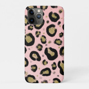 Pink Gold Glitzer und Black Leopard Cheetah Print Case-Mate iPhone Hülle