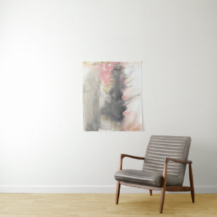 Pink Gold Gray Abstrakt Moderne Malereien Wandteppich