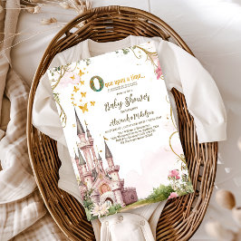 Pink Gold Kleine Prinzessin Royal Castle Babydusch Einladung