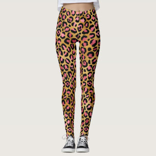 Pink & Gold Leopard Tierwerbung, Leopard-Geschenk Leggings
