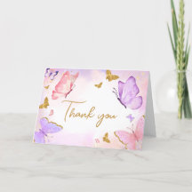 Pink Gold Lila Butterfly Baby Dusche