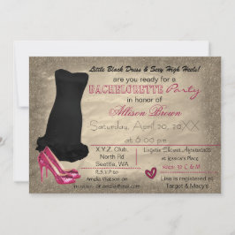 Pink Gold Little Black Dress Bachelorette laden ei Einladung