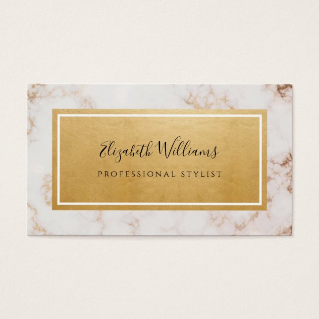 Pink Gold Marble Stylist Business Cards (Vorderseite)
