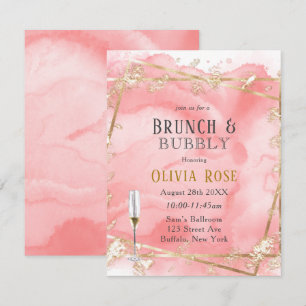 Pink Gold Märchenbrunch & Bubbly Einladung