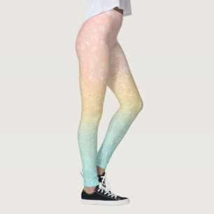 Pink Gold Mint Glitzer Ombre Luxus Design Leggings