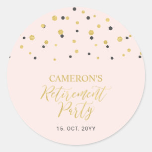 Pink & Gold Moderne Geschenke zur Ruhestandsfeie Runder Aufkleber