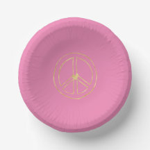 Pink Gold Peace Sign Herz 