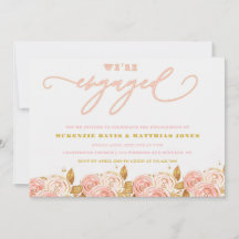 Pink Gold Peony Wir sind Verlobte Engagement Party