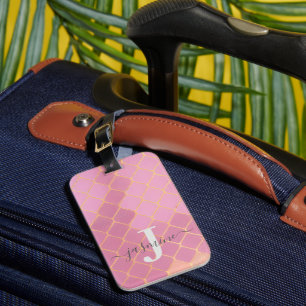 Pink Gold Personalisiert Girl's Gepäckanhänger