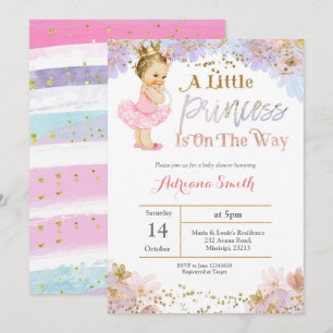 Pink Gold Princess Baby Dusche einladen Einladung
