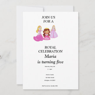 Pink & Gold princess birthday invitation Einladung