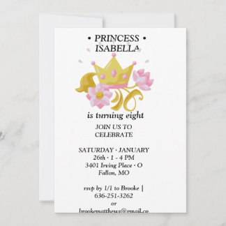 Pink & Gold princess birthday invitation Einladung