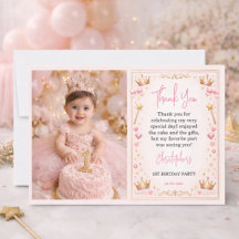 Pink Gold Princess Crown Fairytale 1st Birthday