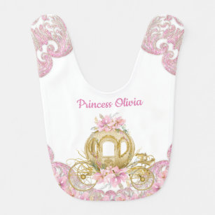 Pink-Gold-Prinzessin-Beförderungspapiere Babylätzchen