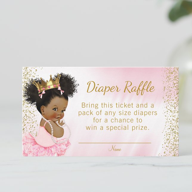 Pink Gold Prinzessin Tutu Baby Dusche Windelwanne Begleitkarte (You can change all text.)