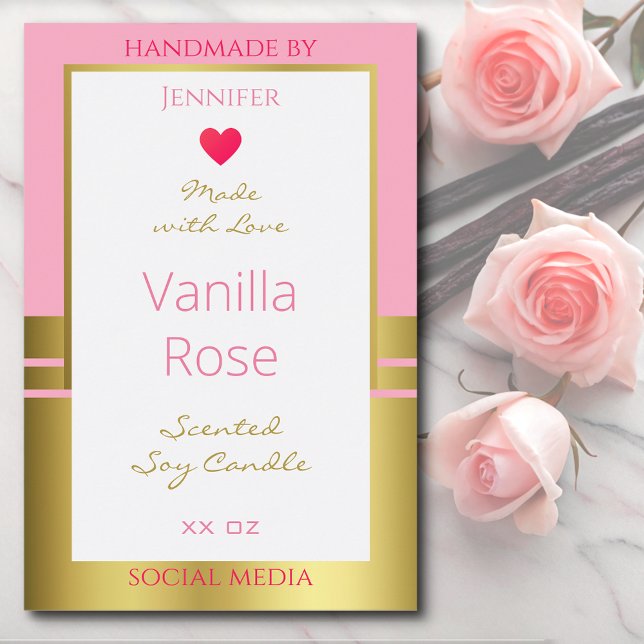 Pink Gold Produktverpackungslabel Einfach benutzer Lebensmitteletikett (Von Creator hochgeladen)