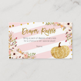Pink Gold Pumpkin - Windeln-Raffelkarte Begleitkarte