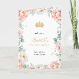 Pink Gold Quinceanera Princess Padrinos Event Programm