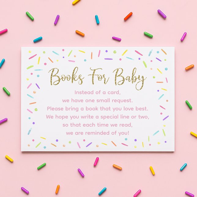 Pink Gold Rainbow Baby Sprinkle Books für Baby Begleitkarte (Von Creator hochgeladen)