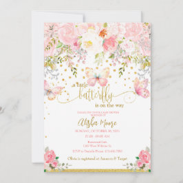 Pink Gold Schmetterling Baby Dusche Einladung