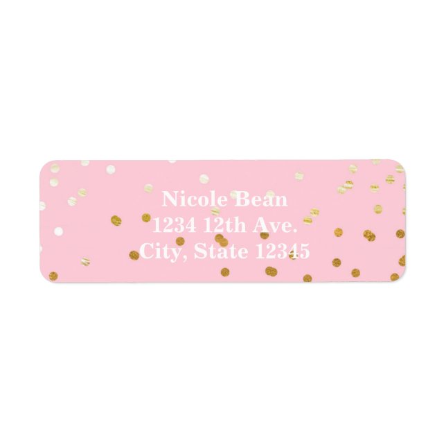 Pink & Gold Shiny Confetti Dots Chic Modern (Vorne)