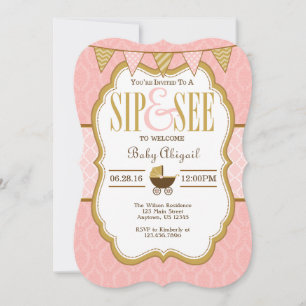 Pink Gold Sip und sehen Sie Einladung