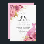 Pink Gold Sparkle Dress Rose 40. Geburtstag Party Einladung<br><div class="desc">Pink Gold Sparkle Dress Rose 40. Geburtstag Party Einladung Mehr elegante Blumenmotive in unserem Geschäft! Sehen Sie sich die passende Kollektion in unserem Shop an</div>