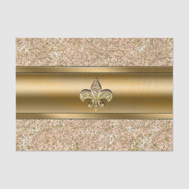 Pink & Gold Sparkle Glitterie Lilie Party Seidenpapier (Vorderseite)