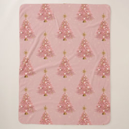 Pink Gold Sparkle Weihnachtsbaum Sherpadecke