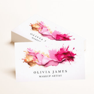 Pink Gold Splash Makeup Artist Kosmetik Schönheit Visitenkarte