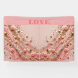 Pink Gold Starry Gold Glitzer Liebe Banner