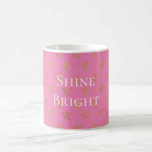 Pink Gold Stars Shine Bright Kaffeetasse