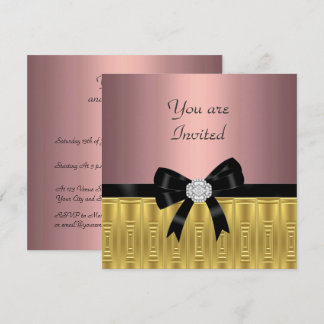 Pink Gold Stilvolle Party Einladung