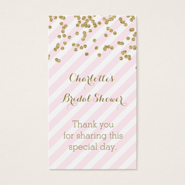 Pink Gold Stripes Brautparty Liebesmarken (Vorderseite)