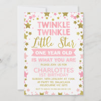 Pink Gold Twinkle Tinkle Little Star Geburtstag
