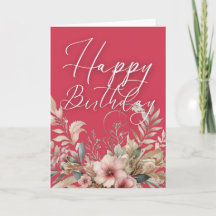 Pink Gold Wasserfarbe Boho Floral Herzlichen Glück