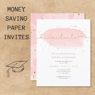 Pink Gold Watercolor Abschluss PAPIER