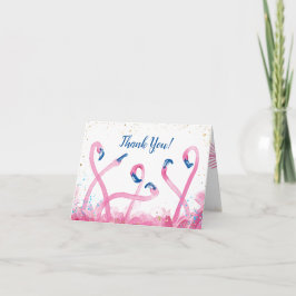 Pink Gold Watercolor Flamingo Vielen Dank an Ihre Feiertagskarte