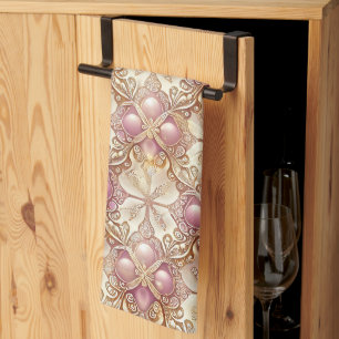 Pink Gold Weihnachten Merry Pattern#21 ID1009 Geschirrtuch