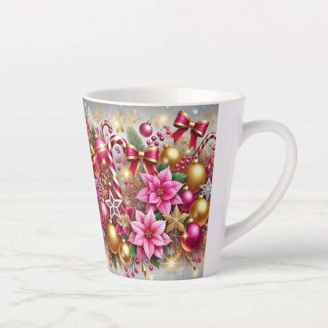 Pink & Gold Weihnachtsmagie Milchtasse (Rechts)